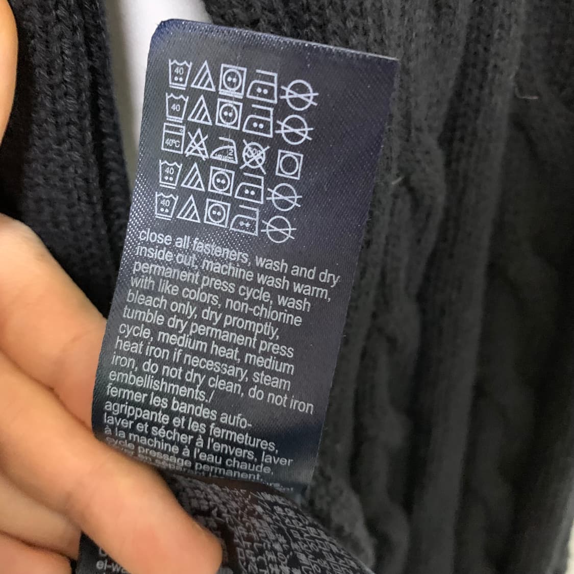 타미힐피거 빈티지 블랙 케이블 꽈배기 니트 스웨터 상품이미지5