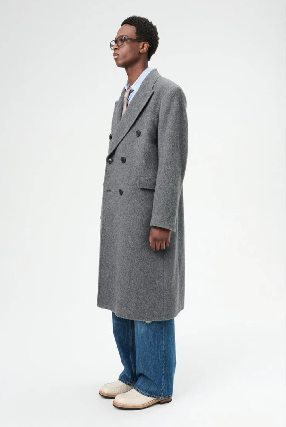 [46] 아워레가시 웨일 코트 헤어리 모헤어 아일랜드 그레이 상품이미지3