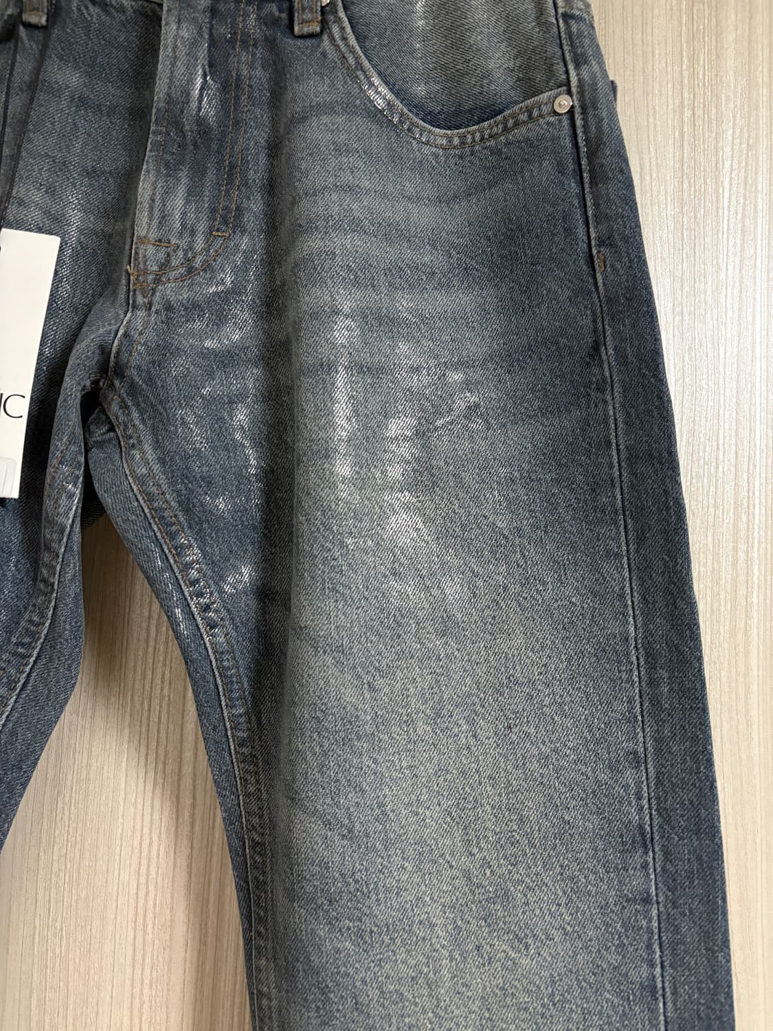 ZARA X LUDOVIC DE SAINT SERNIN 블루 왁스 코팅진 상품이미지5