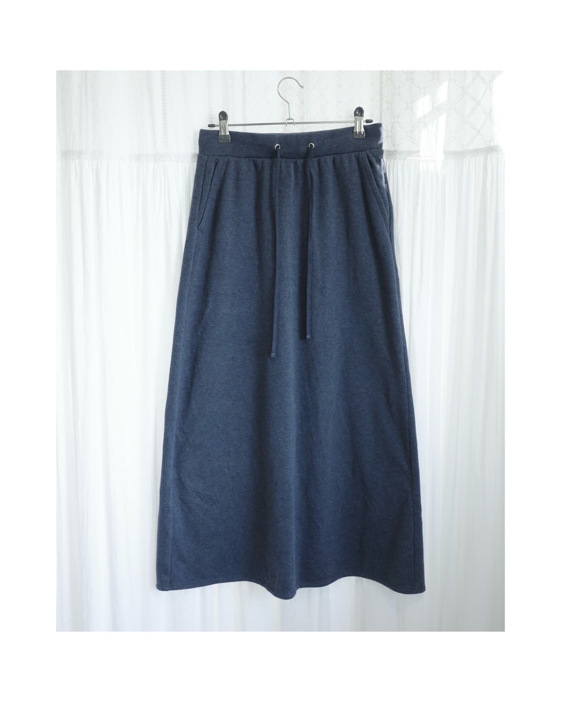 Navy long banding skirt 상품이미지1