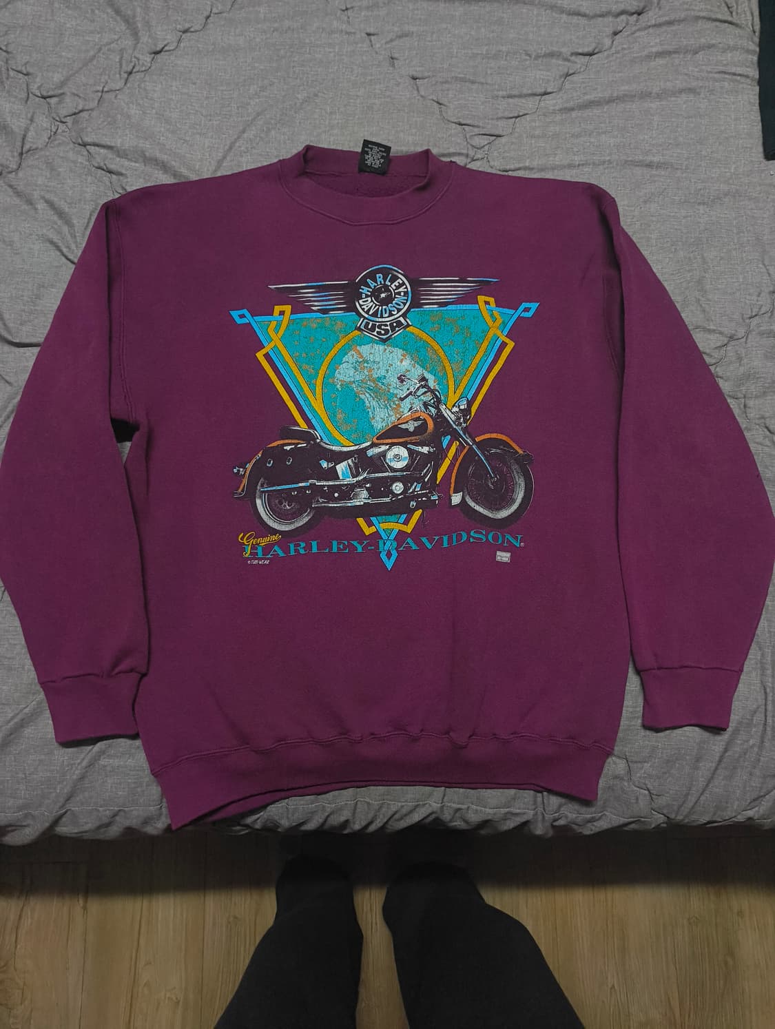 90s 할리데이비슨 스웻셔츠 퍼플 L 상품이미지1