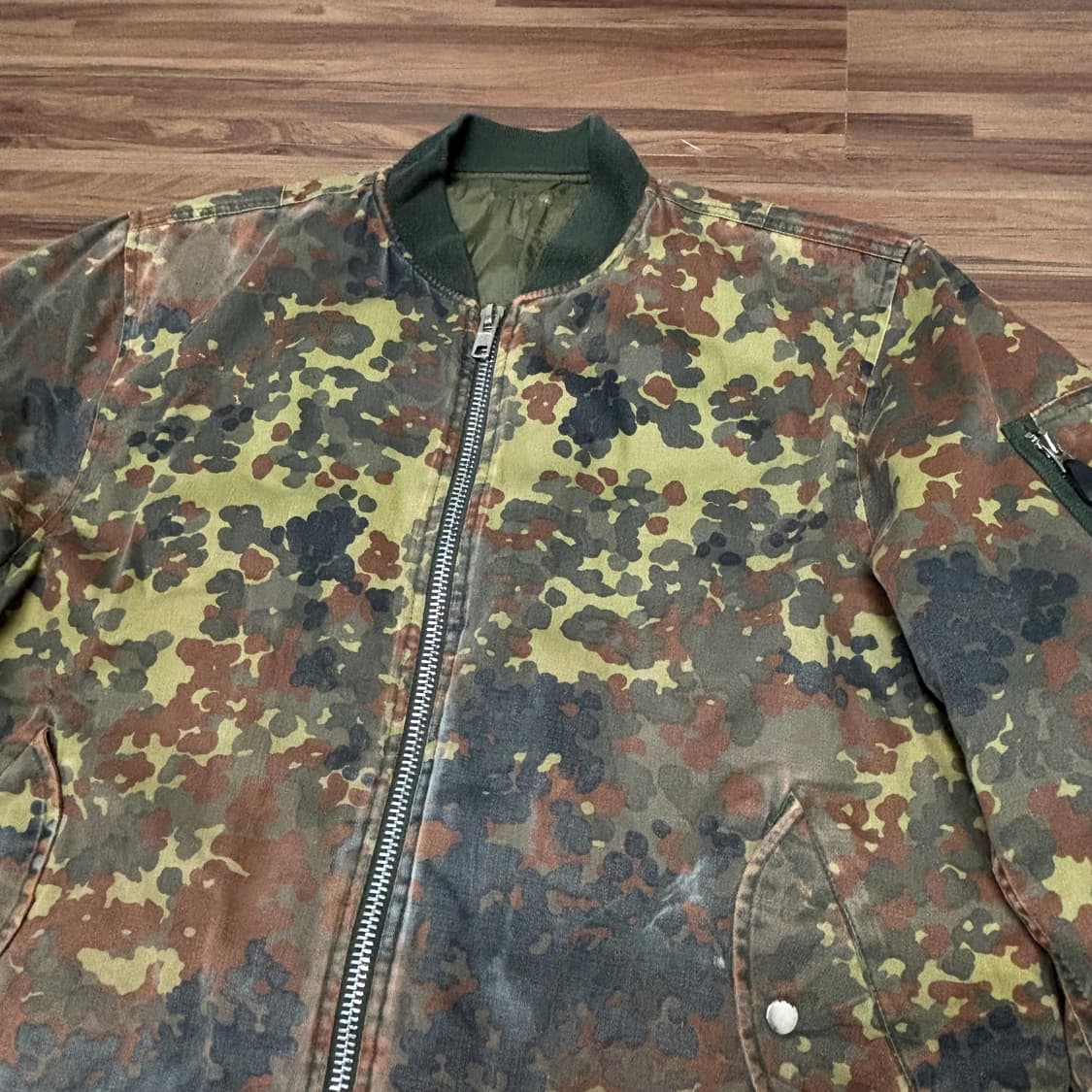 빈티지 독일군 카모 플렉탄 플랙탄 카모 ma-1 봄버 마원 자켓 xl 상품이미지2