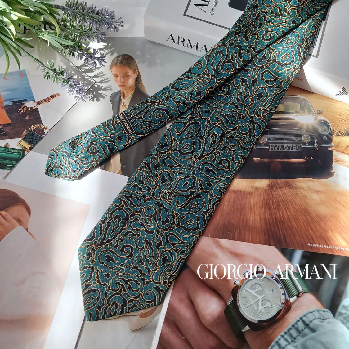 조르지오 아르마니 실크 페이즐리 넥타이 9.9cm A+등급 A19332
 상품이미지3