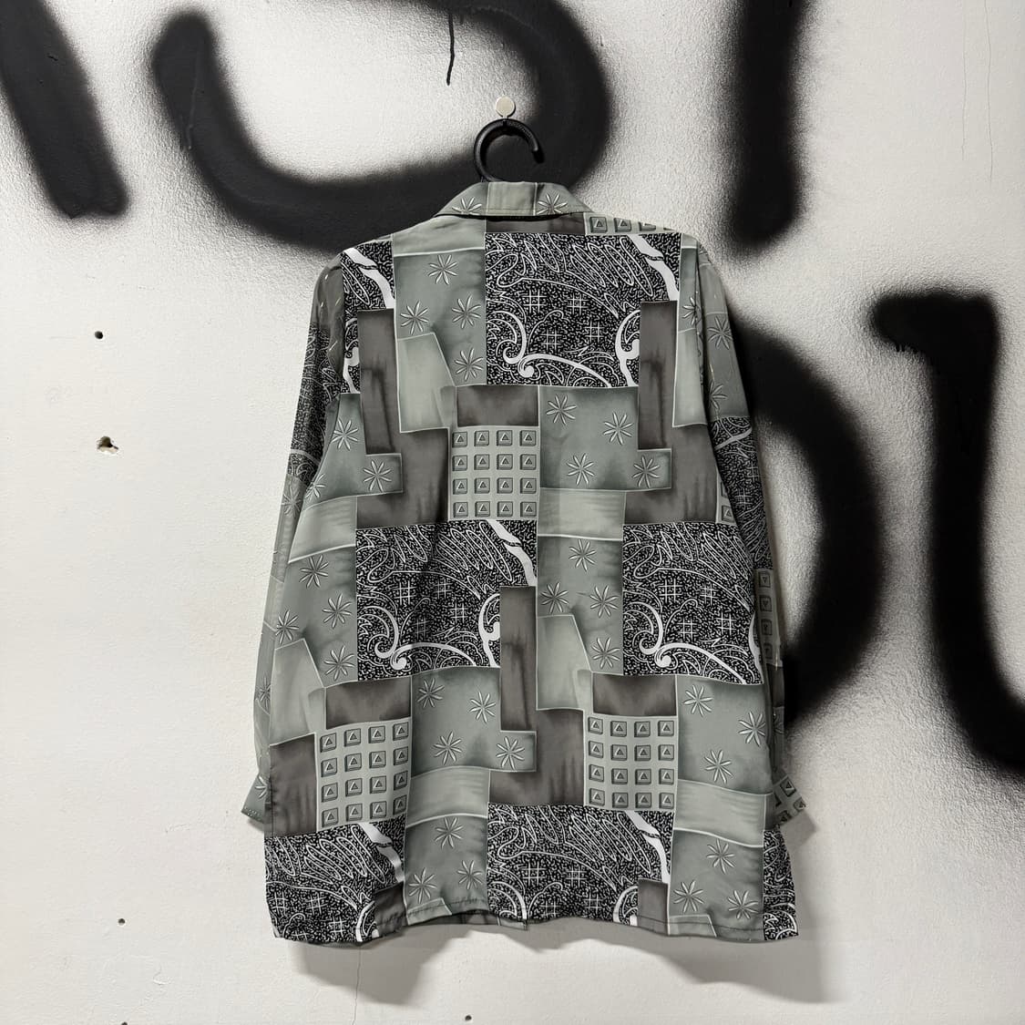 VTG 빈티지 멀티 패턴 금장 시스루 슬리브 셔츠 상품이미지2