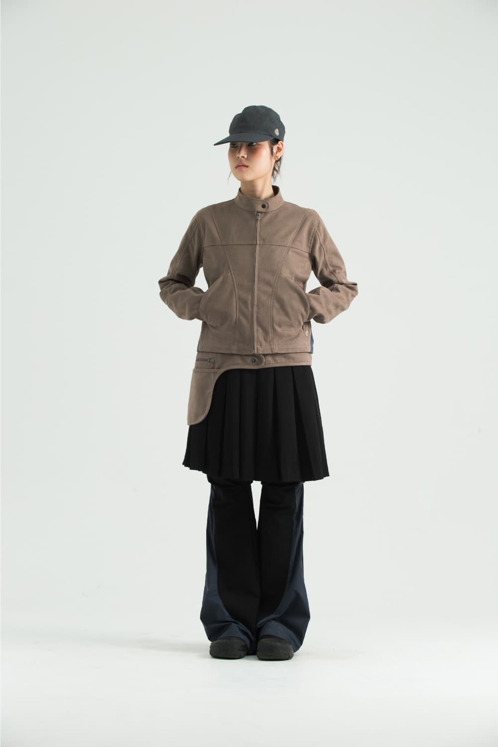 suu 코이세이오 더블 턱 팬츠 1사이즈 (블랙) 상품이미지2