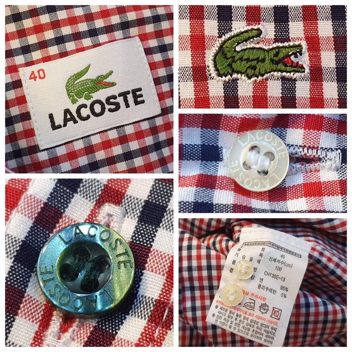 100.라코스테 스판 체크셔츠  상품이미지6
