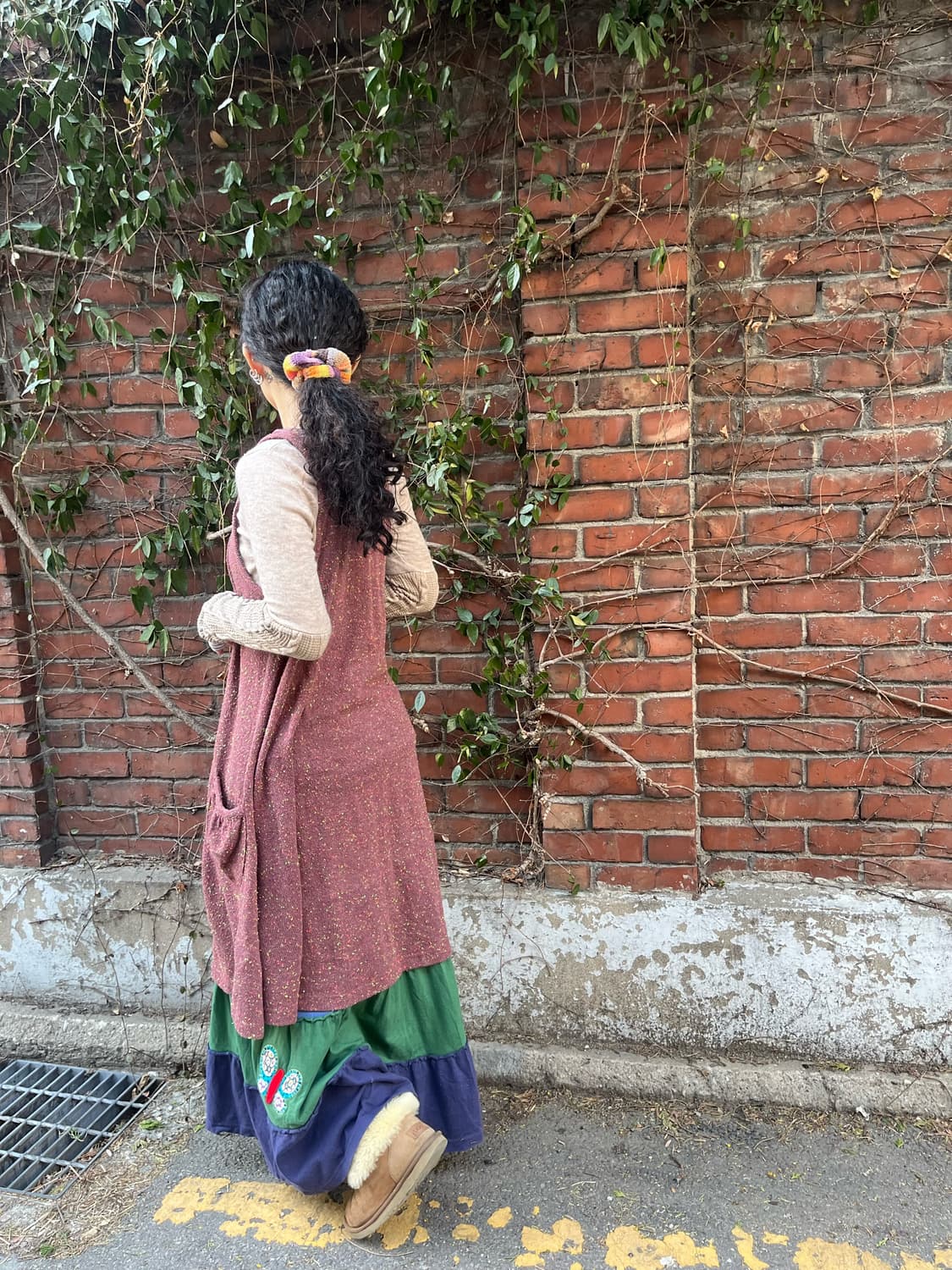 티티카카 버건디 미디 원피스 상품이미지4