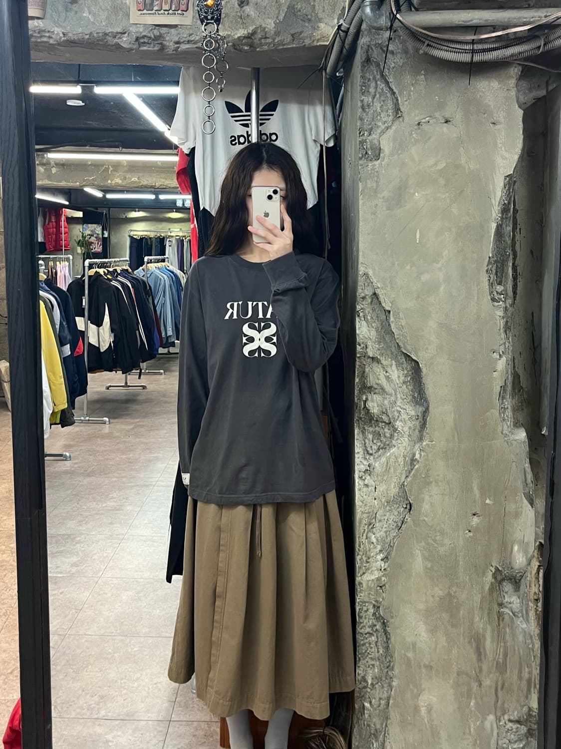 세터 빅로고 긴팔티 롱슬리브리스 차콜 95 #csz2390  상품이미지2