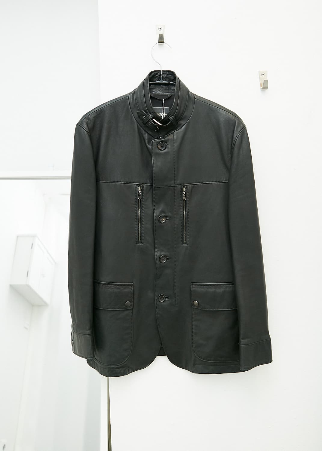 High Neck Lambskin Jacket 상품이미지1
