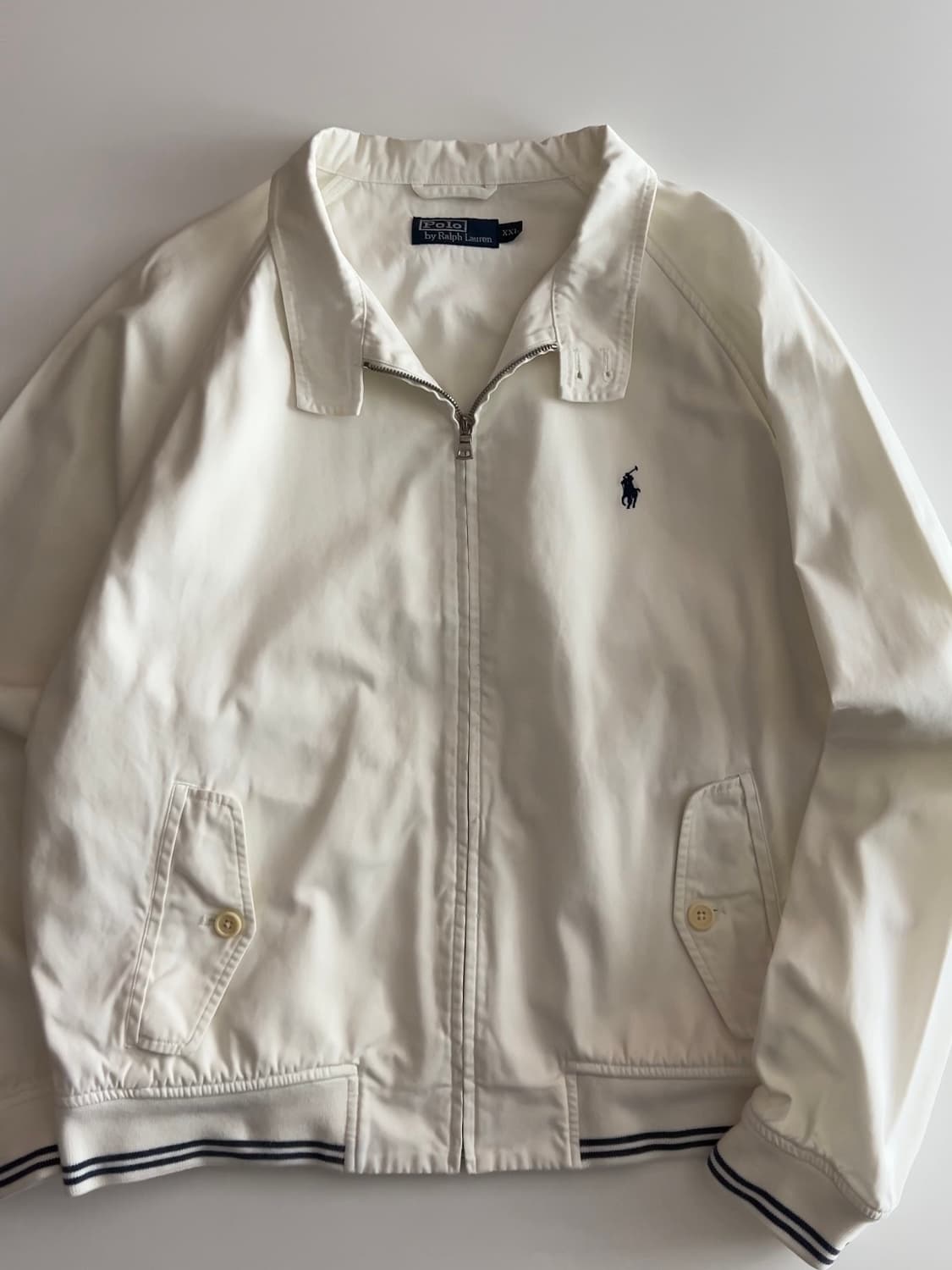 폴로 랄프로렌 화이트 코튼 바라쿠타 자켓 XXL 상품이미지3