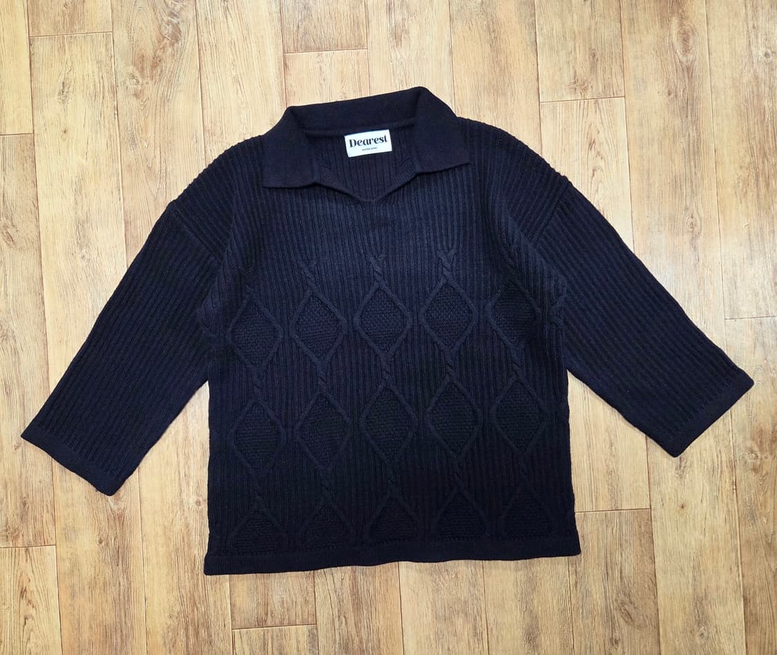 메이비베이비(MAYBEBABY) 디어리스트 V넥카라 니트 프리사이즈 새상 상품이미지1