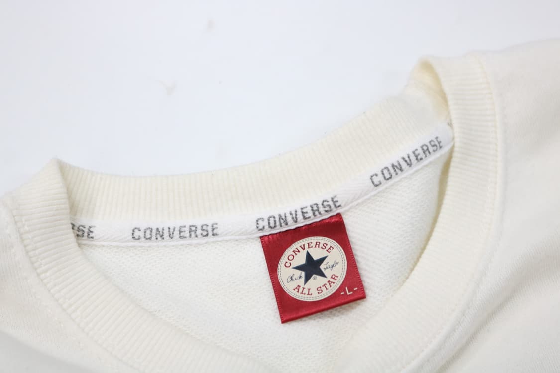 Converse 컨버스 올스타 하이탑 자수 아이보리 맨투맨 (L) 상품이미지5