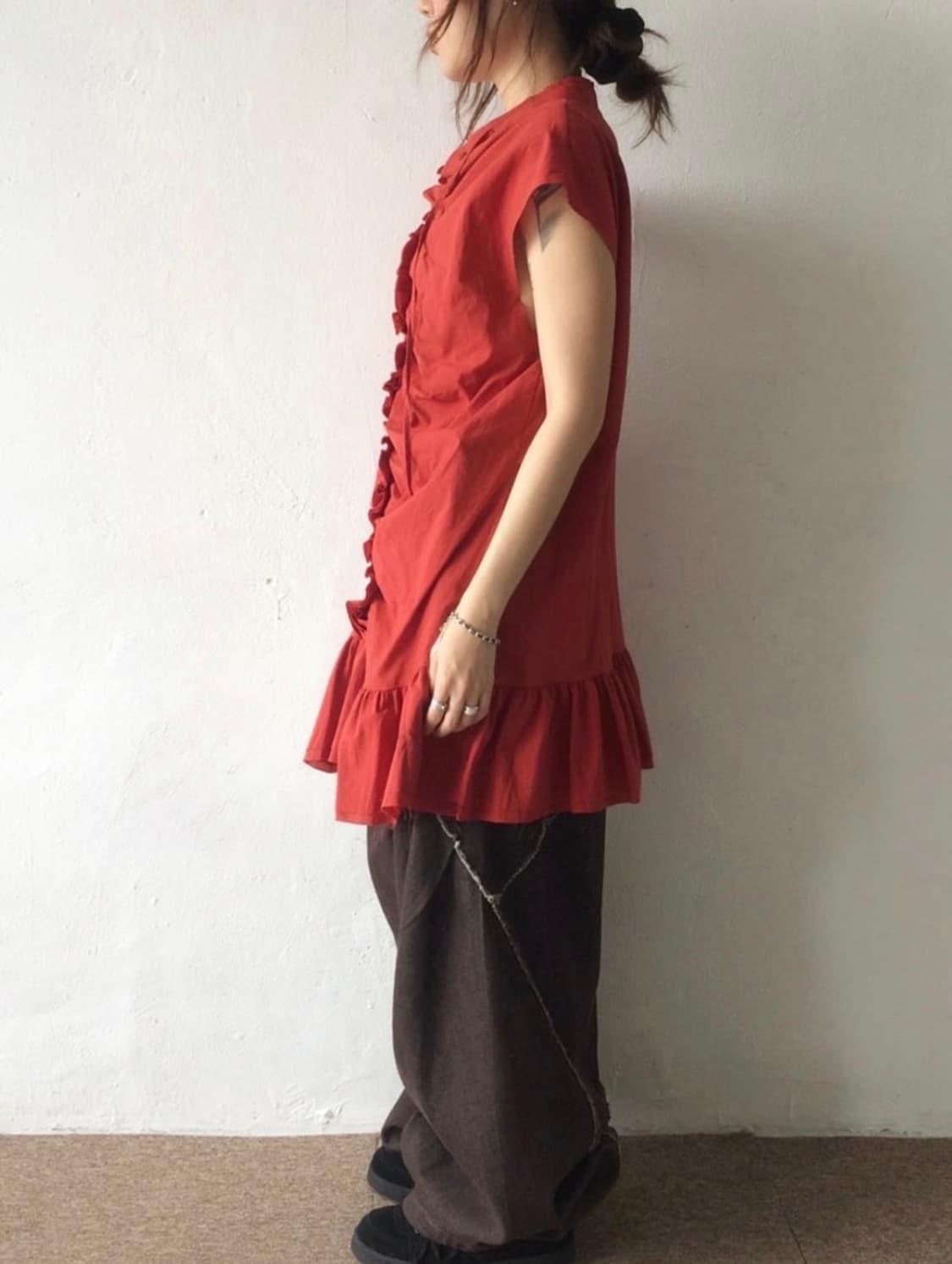 빈티지 셔링 리본 슬리브리스 원피스 나시 애프터먼데이 김아홉 히피디피 상품이미지3