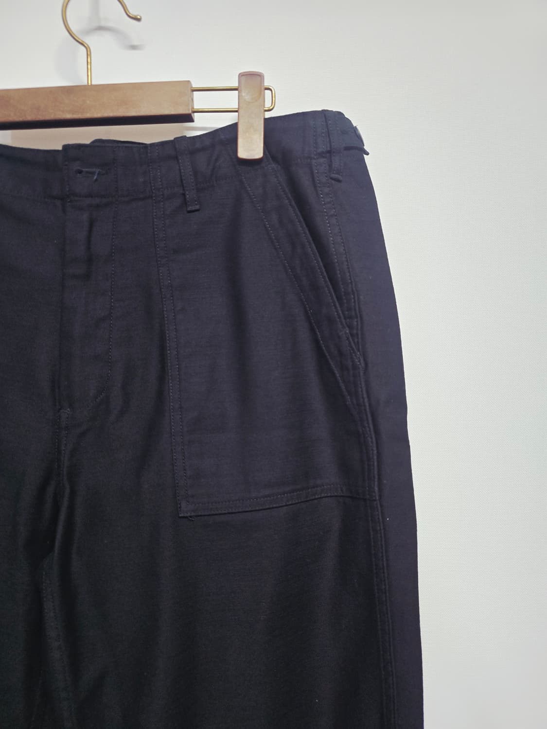 무신사스탠드 블랙 면 와이드 팬츠34 상품이미지2