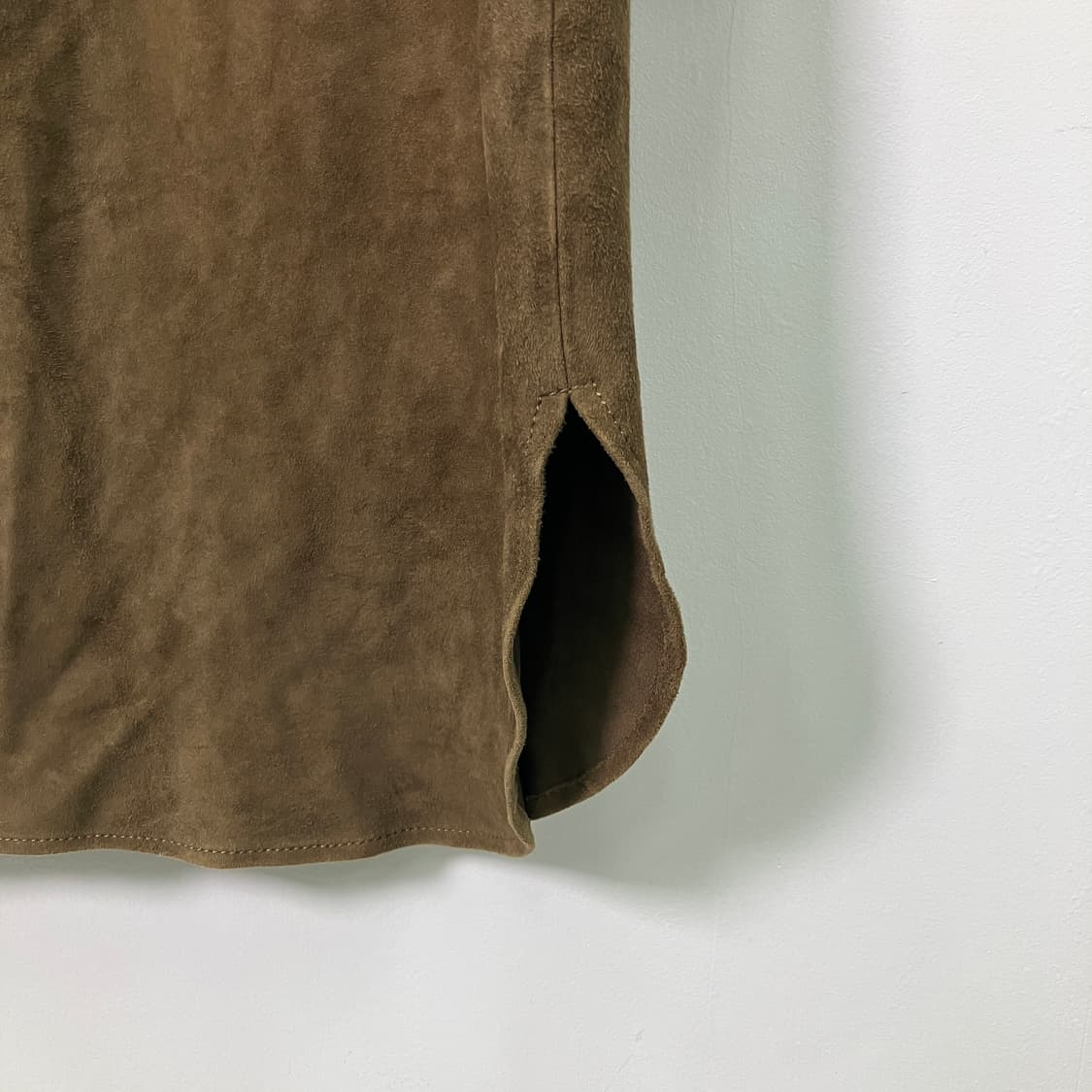 마시모두띠 브라운 스웨이드 롱 셔츠 S 상품이미지7