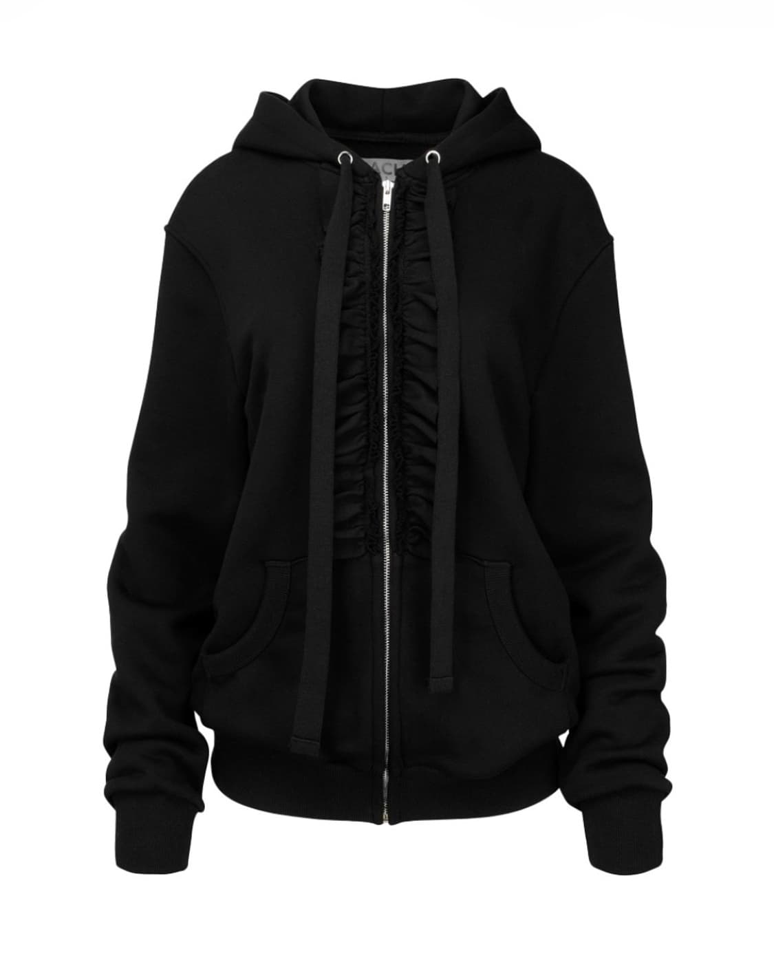 나체 우먼 러플 후드집업 블랙 0사이즈 상품이미지1