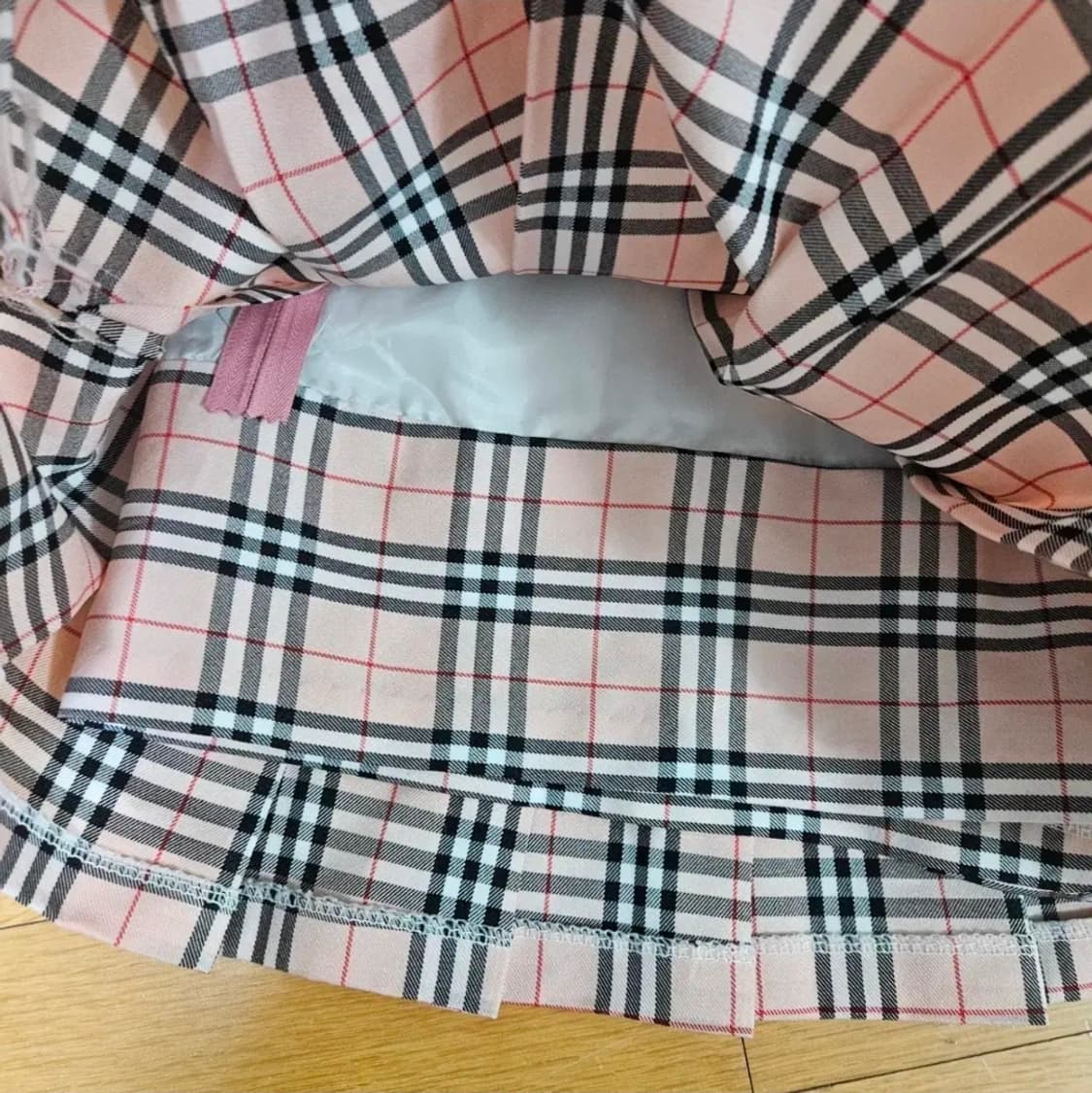 핑크 체크 미니 테니스스커트 s 상품이미지3