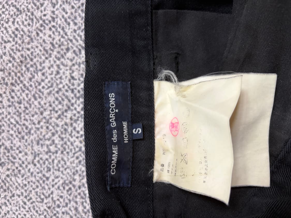 꼼데가르송 옴므 코튼 팬츠 블랙 상품이미지3