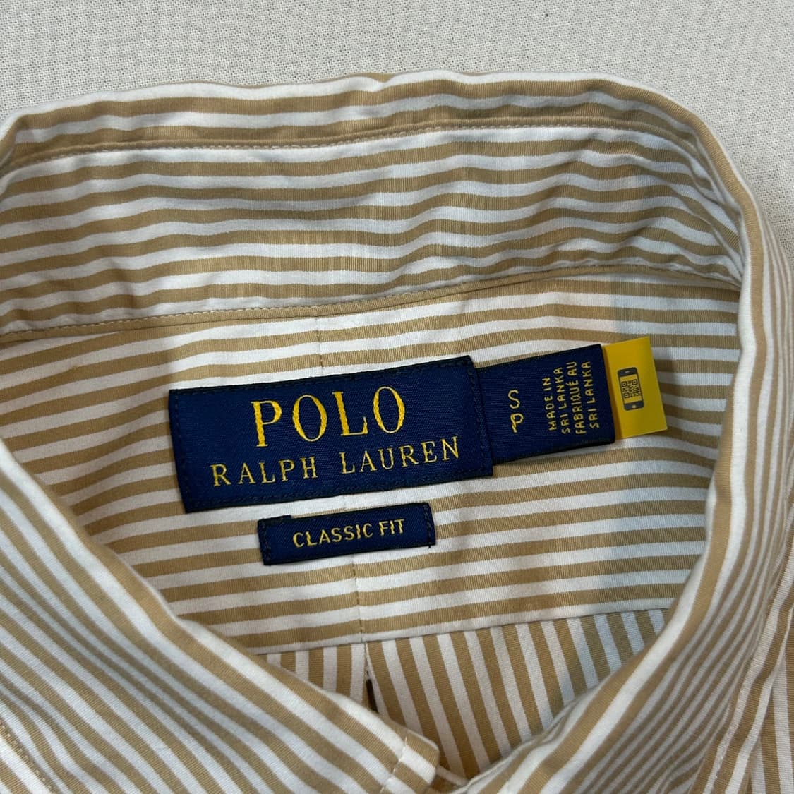 S) 폴로 랄프로렌 클래식핏 스트라이프 셔츠 큐알탭 신형 상품이미지6