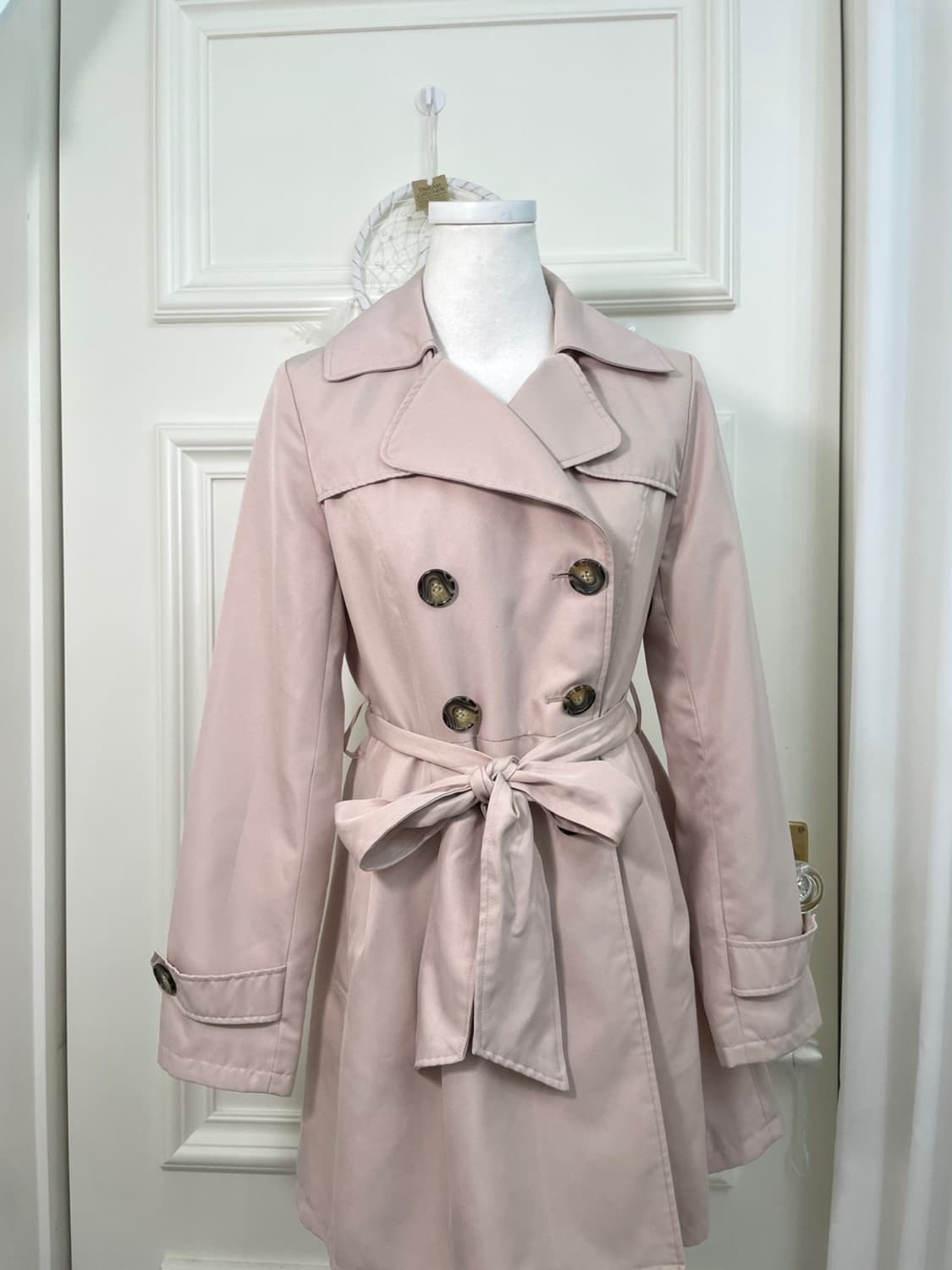 pink lovley spring trench midi coat 상품이미지5