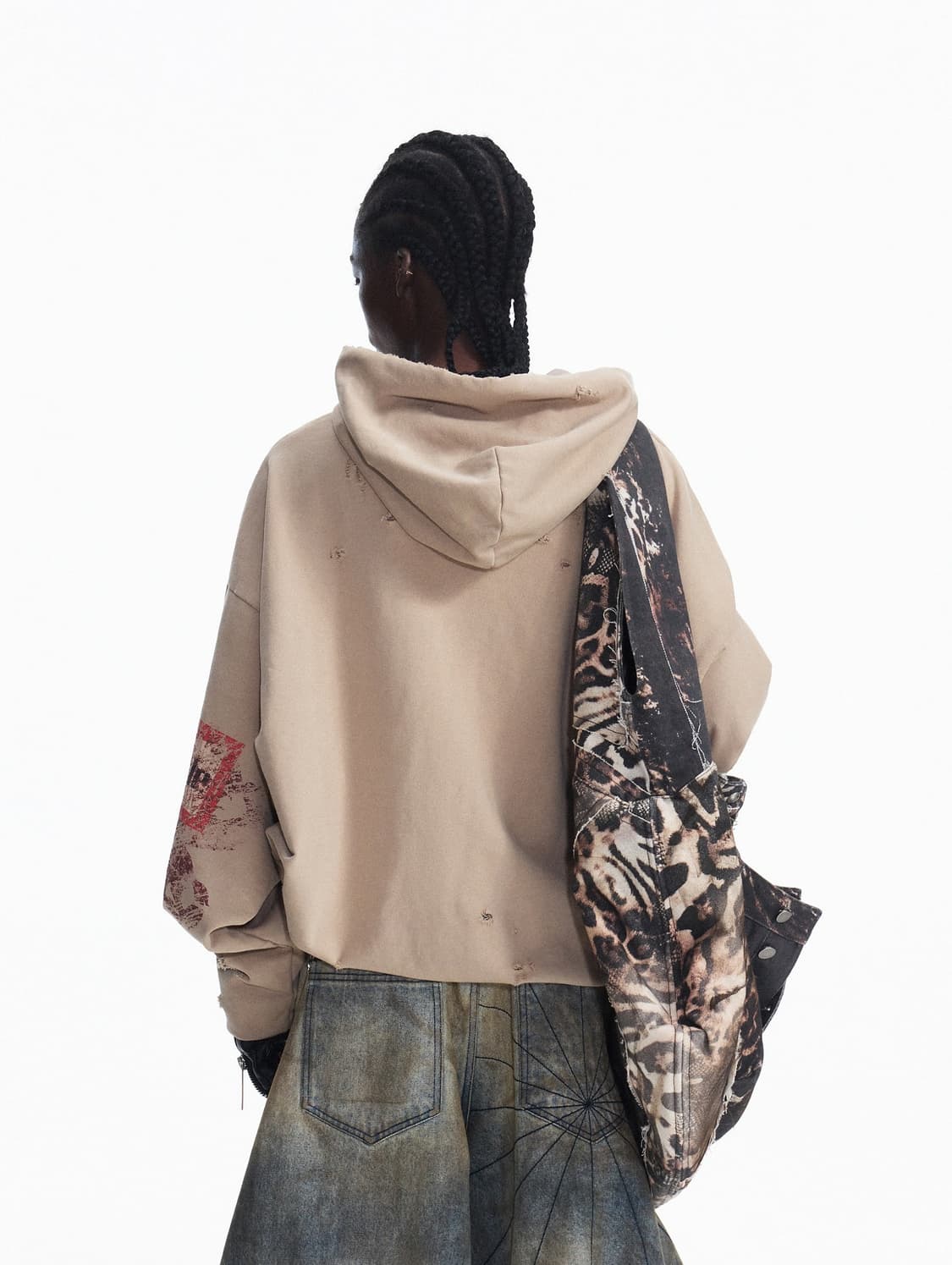 빈티지 무드 프린팅 디스트로이드 후드  상품이미지6