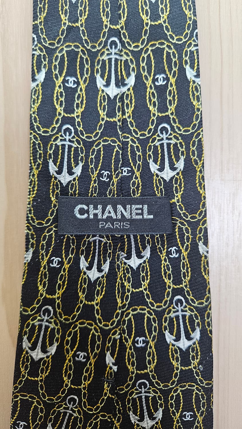[단종/초희귀] 샤넬 빈티지 마린 앵커 넥타이/10cm 초광폭/상태 최상 상품이미지3