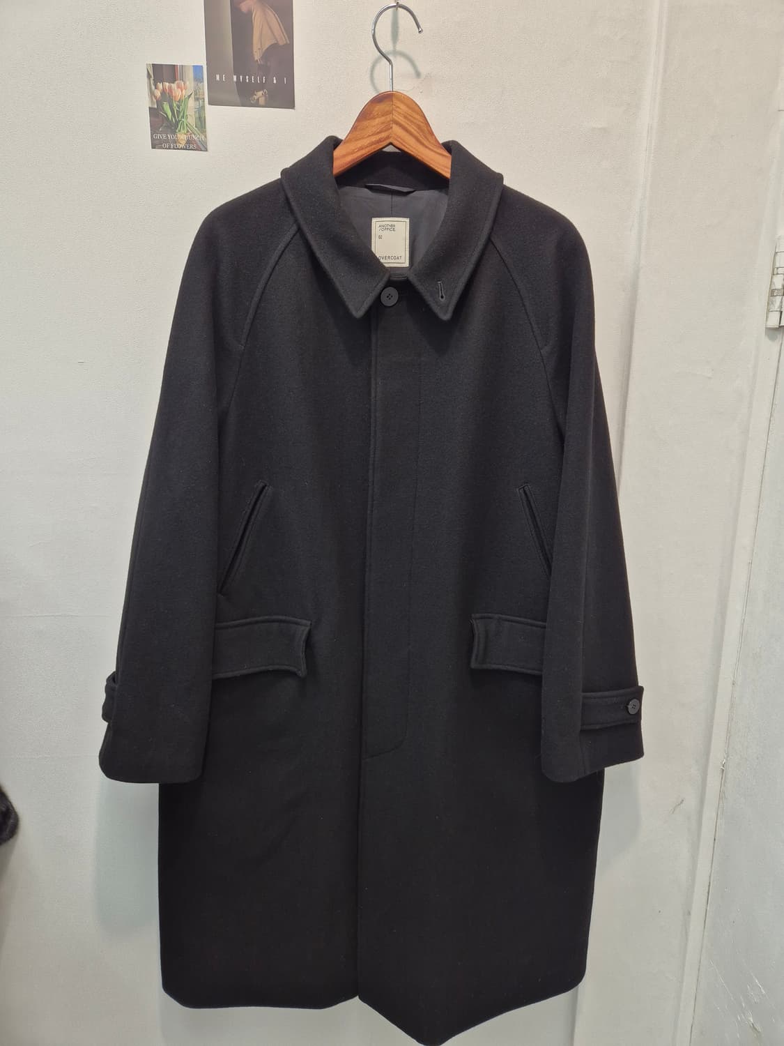 어나더오피스  스왈로우 라운지 앰플 캐시미어 발마칸 코트 블랙  상품이미지1