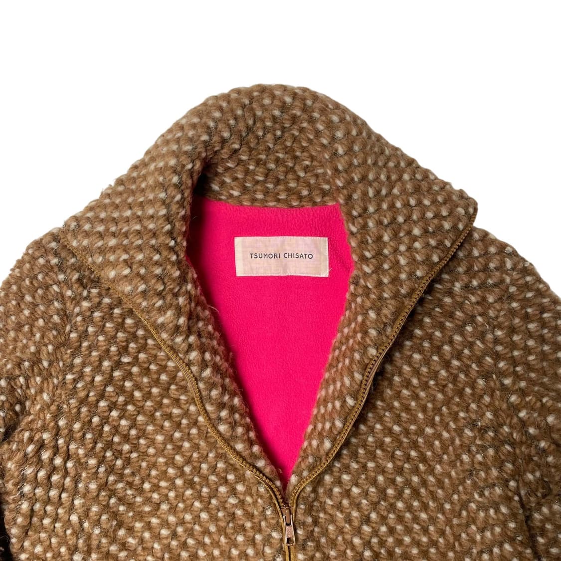 Tsumori chisato 브라운 화이트 도트 퍼자켓 상품이미지6