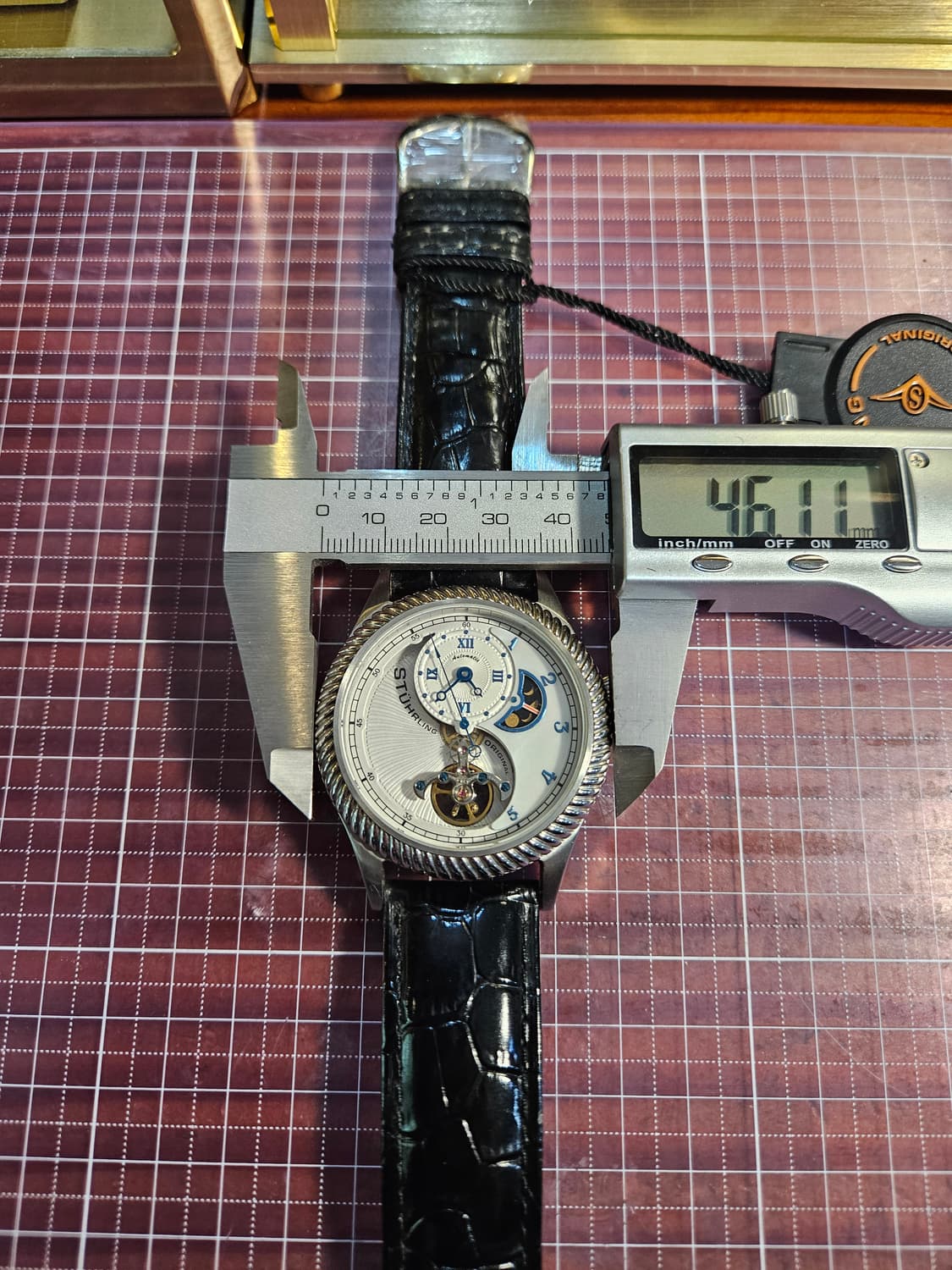 스털링 오리지널 오토매틱 시계 블랙 가죽 상품이미지3