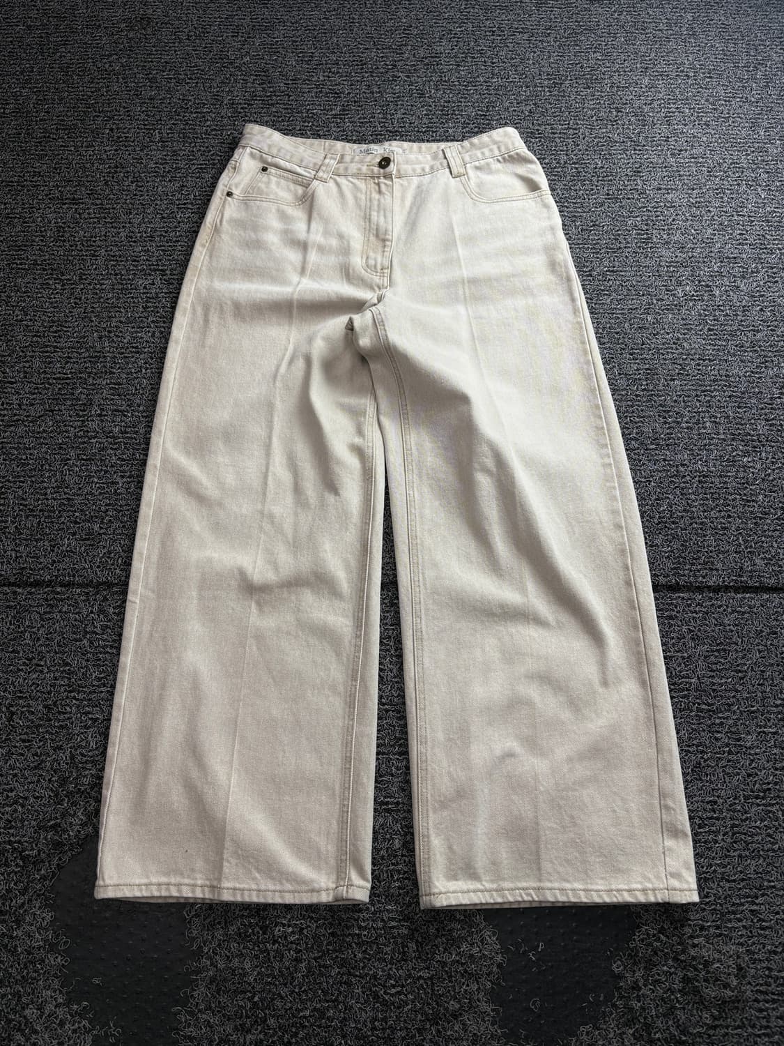 마뗑킴 아카이브 미니멀 와이드 데님 팬츠 아이보리 4176 상품이미지2