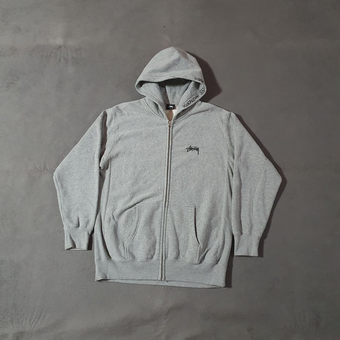 스투시 재팬 기모 빅로고 후드집업 XL 상품이미지3