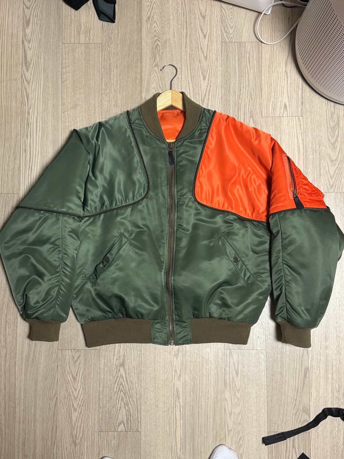 캐피탈 나일론 샴 시아미스 봄버 ma-1 자켓 카키 상품이미지3