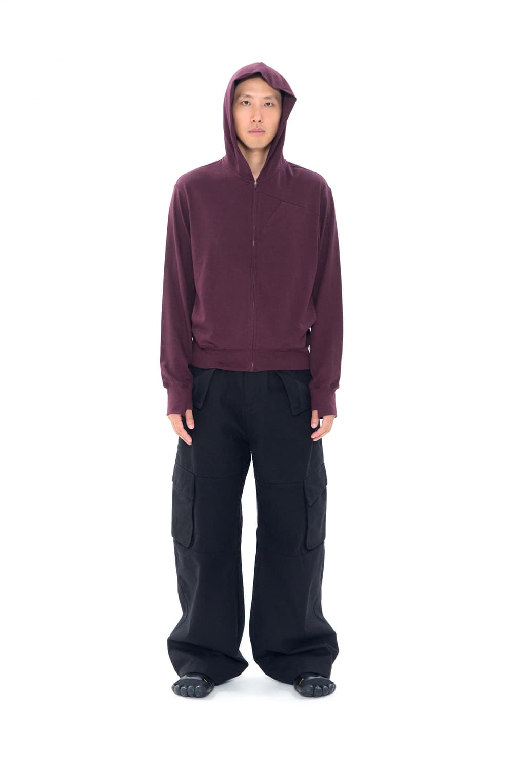 Asien Layer Zip Hoodie Burgundy 1사이즈 상품이미지3