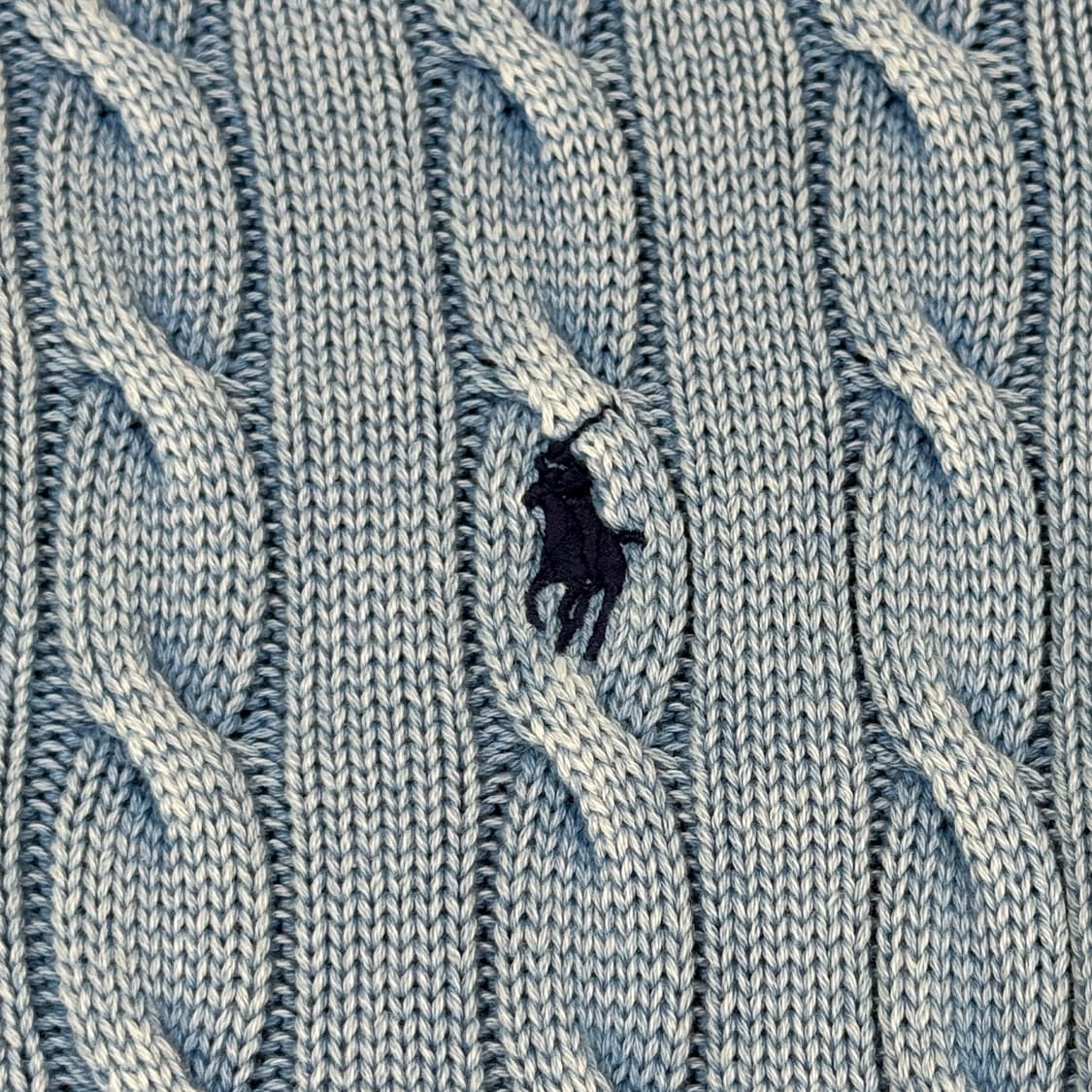 L) 폴로 랄프로렌 가먼트다이 케이블 니트 원피스 하늘색 상품이미지4