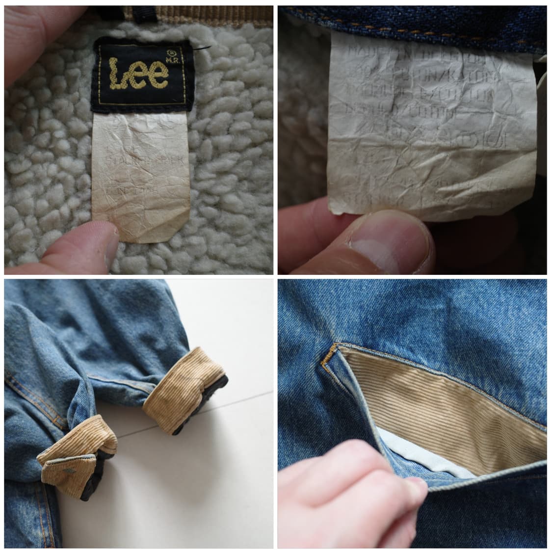 80s Lee 리 라이더 쉐르파 코듀로이 카라 렌치 데님자켓 M 상품이미지6