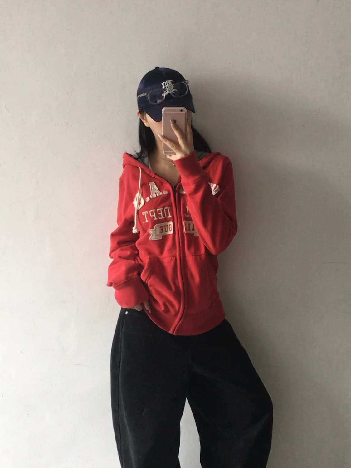 후아유 자수 패치로고 후드집업 상품이미지2