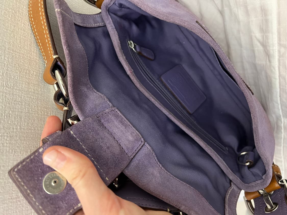 빈티지 2005년 코치 스웨이드 숄더백 상품이미지3