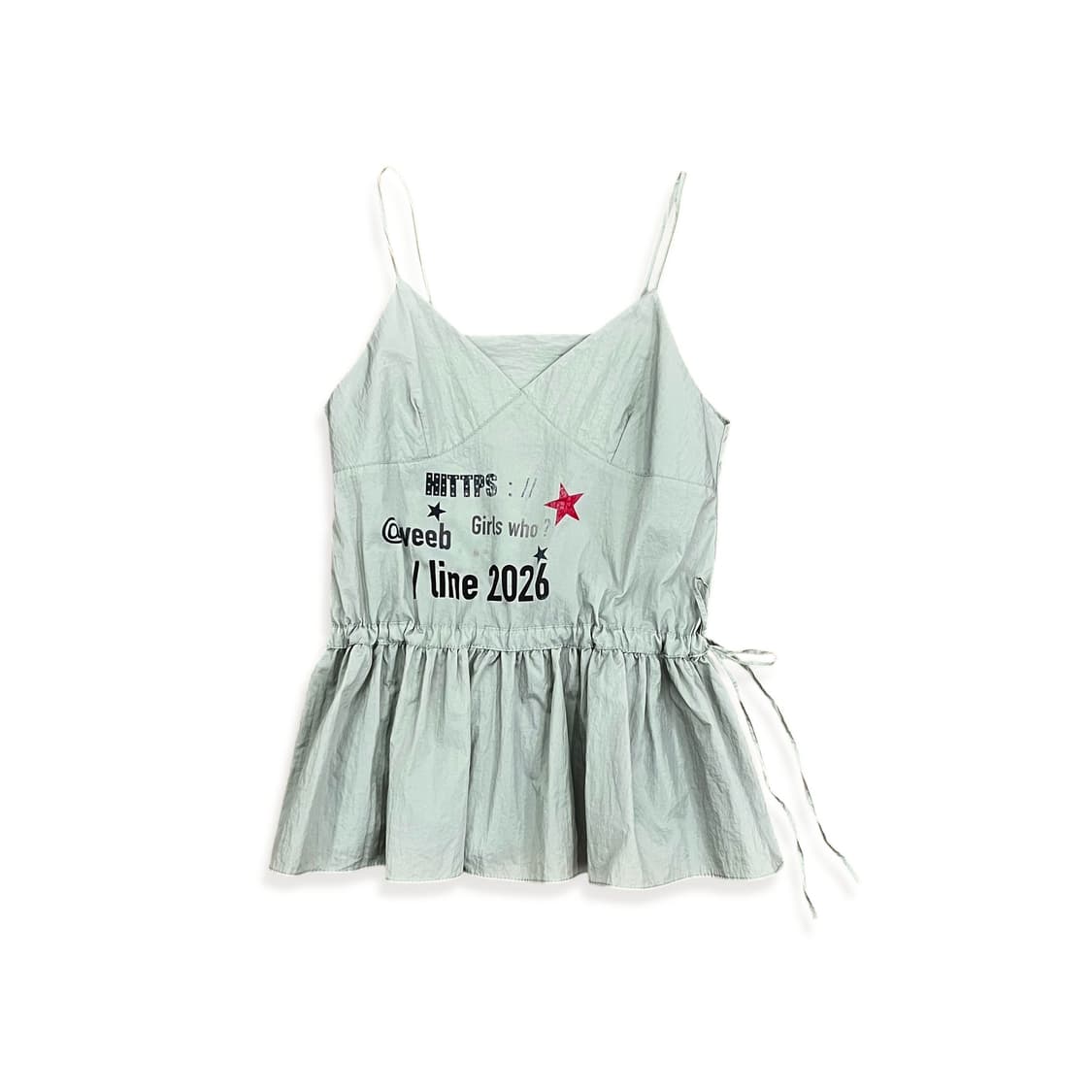 Lettering Nylon Sleeveless Top 상품이미지2