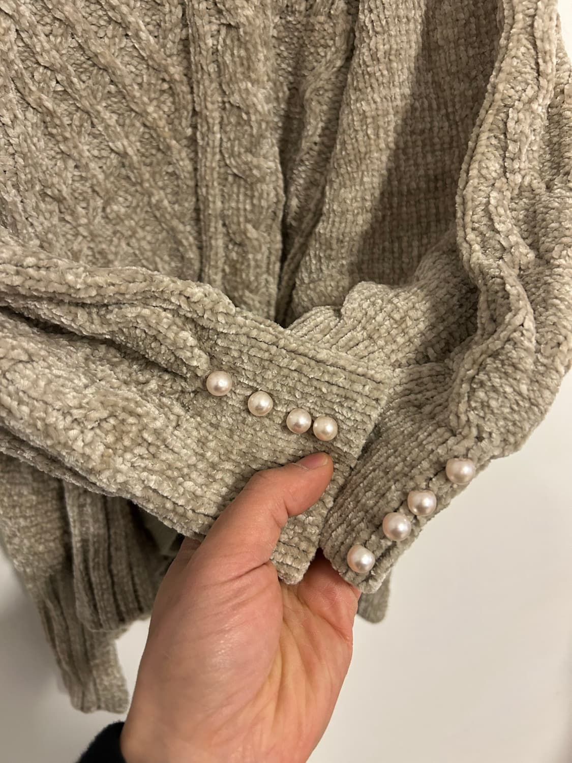 액시즈팜 케이블 진주장식 벨트 니트 상품이미지4