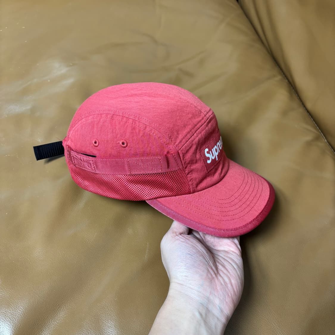 슈프림 캠프캡 모자 박스로고 24FW 메쉬 포켓 레드 상품이미지4