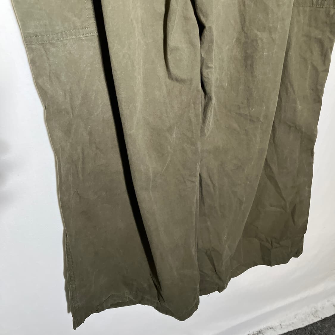 L)카고 와이드 허리밴딩 면바지 올리브 카키 상품이미지7