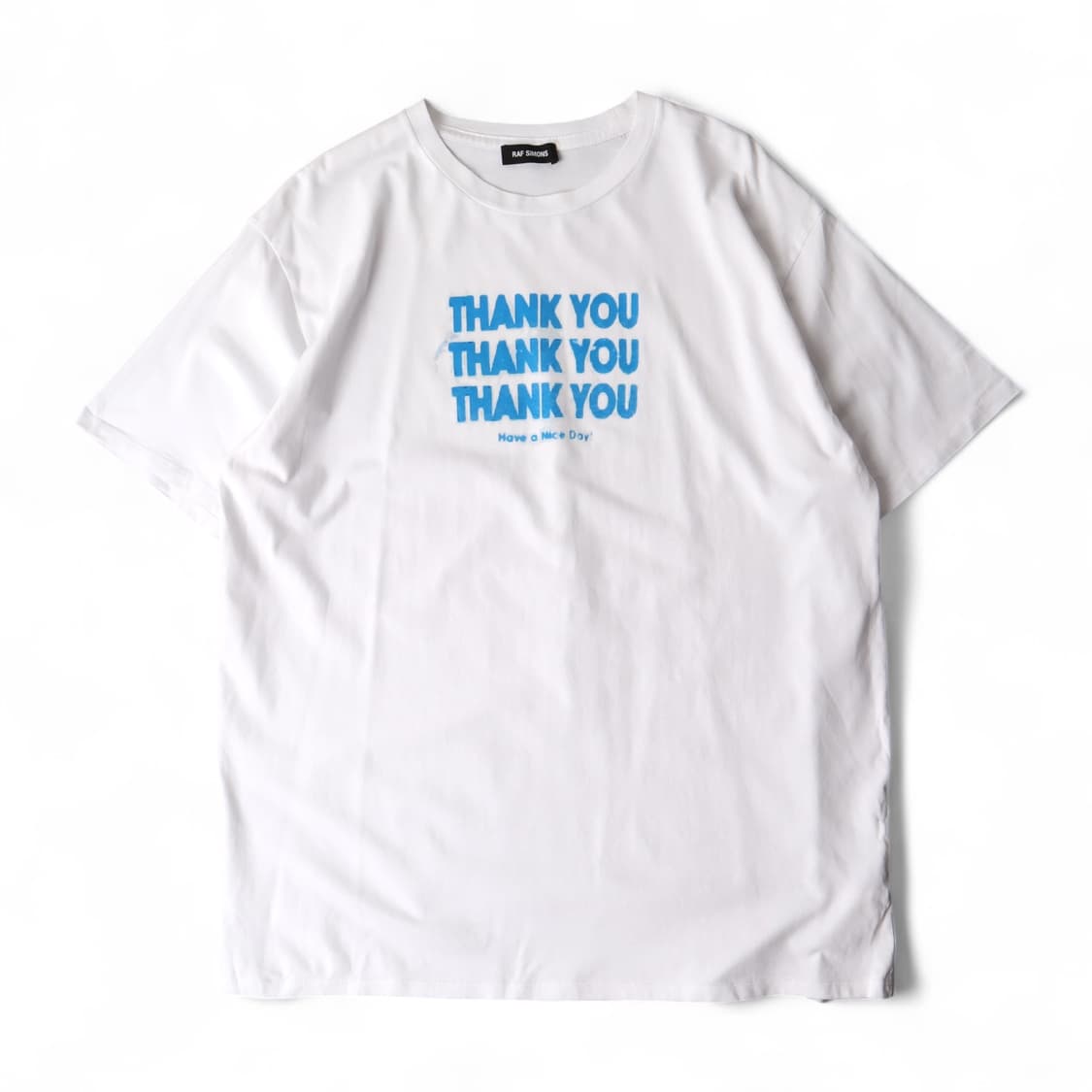 라프시몬스 thank you 슬로건 화이트 티셔츠 상품이미지1