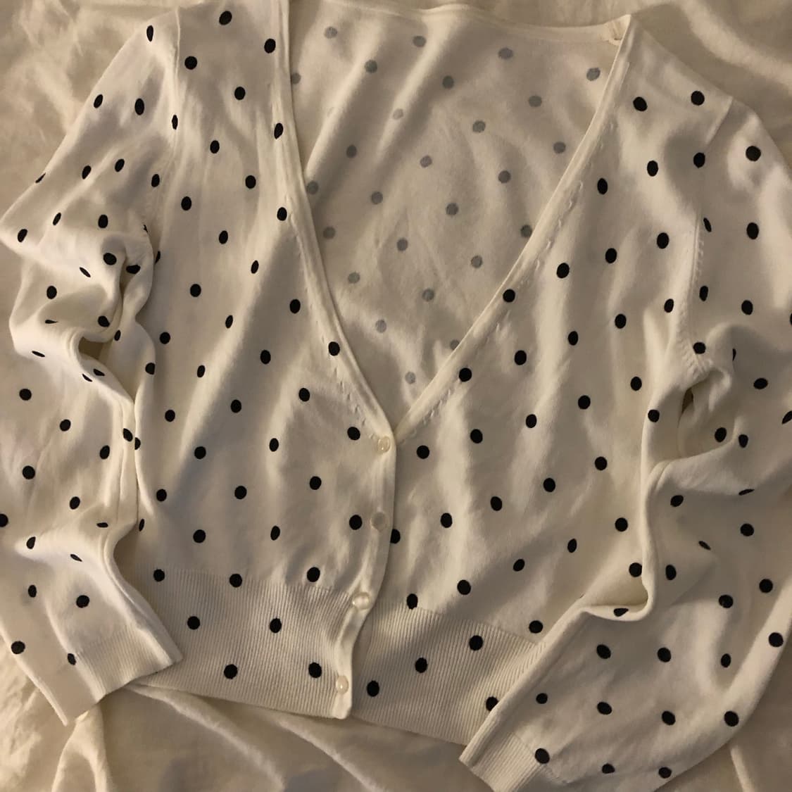 여름 뽀송 도트 가디건코디판매 상품이미지3