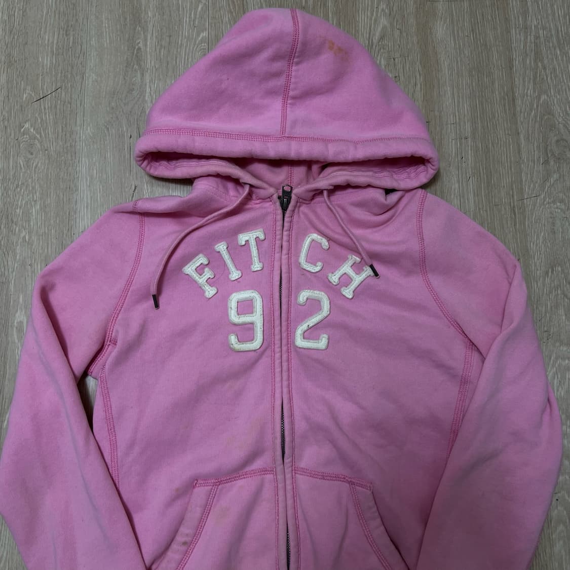 아베크롬비 여성 빅로고 핑크 후드집업 L  상품이미지2