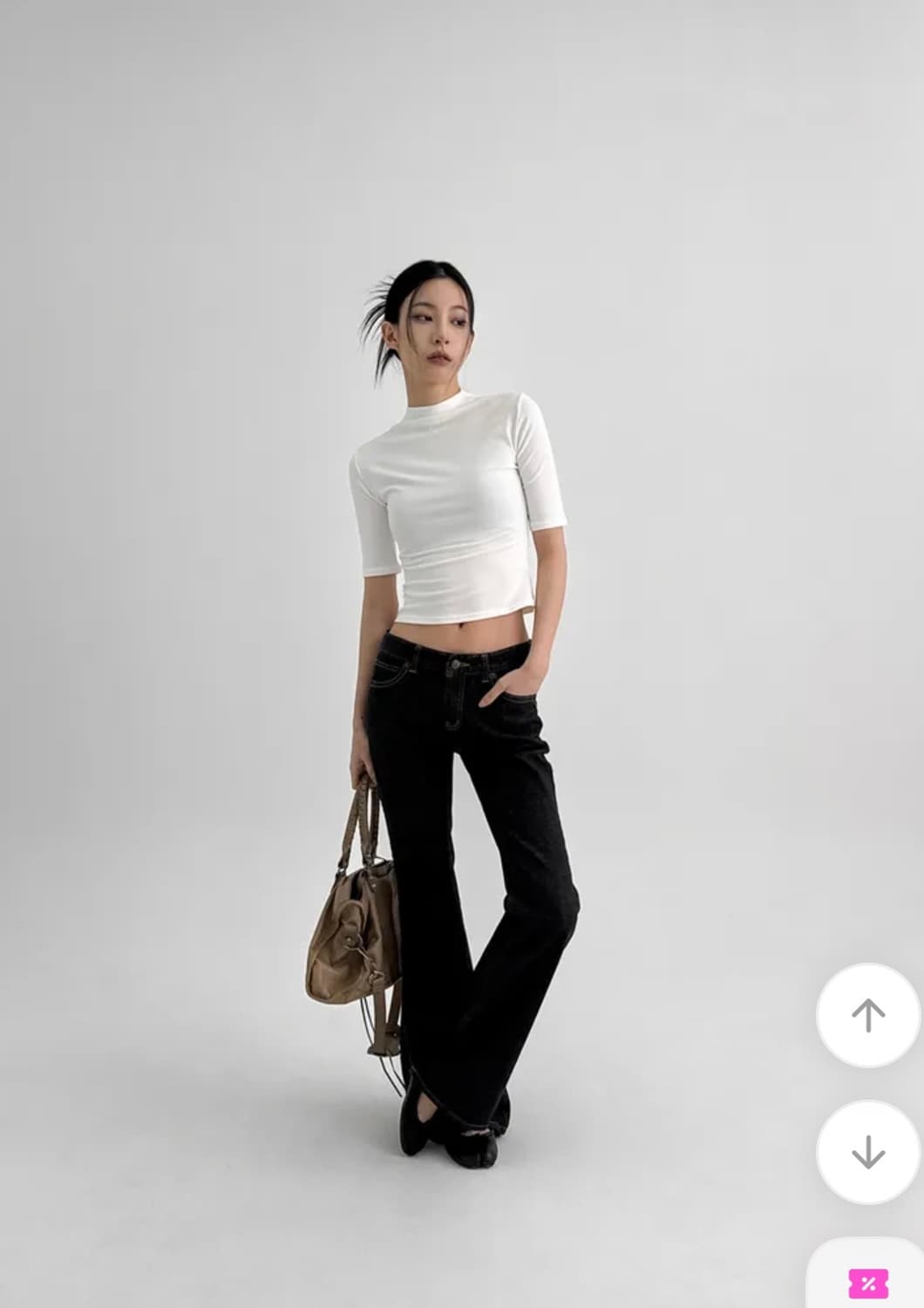 블랙업 지그재그 에이블리 로우웨이스트 부츠컷 논페이드 데님팬츠 생지 S 상품이미지4