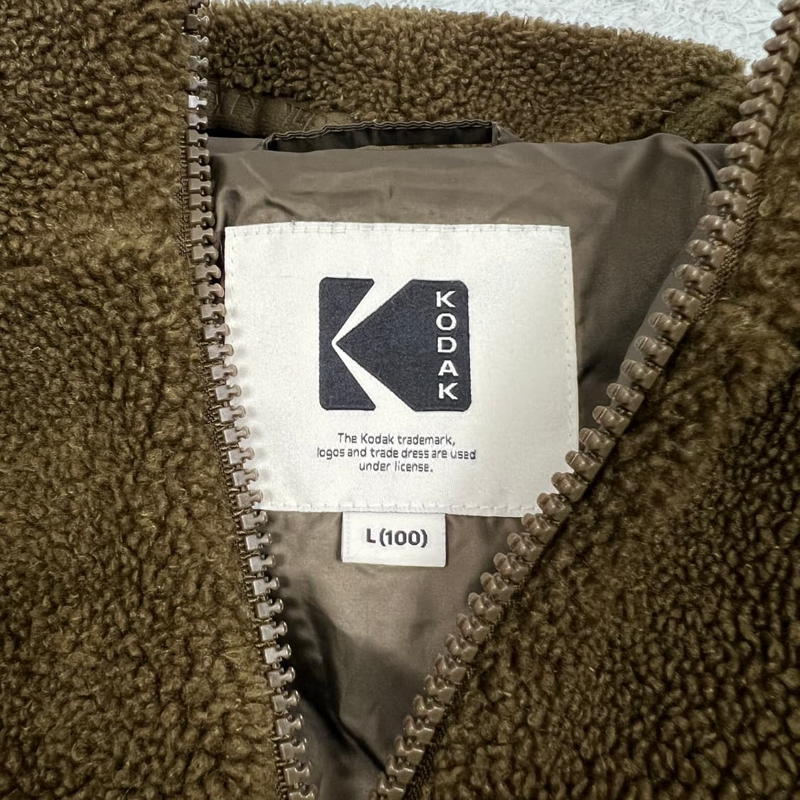 코닥 남성 미니로고 플리스 오버핏 자켓 카키 상품이미지6