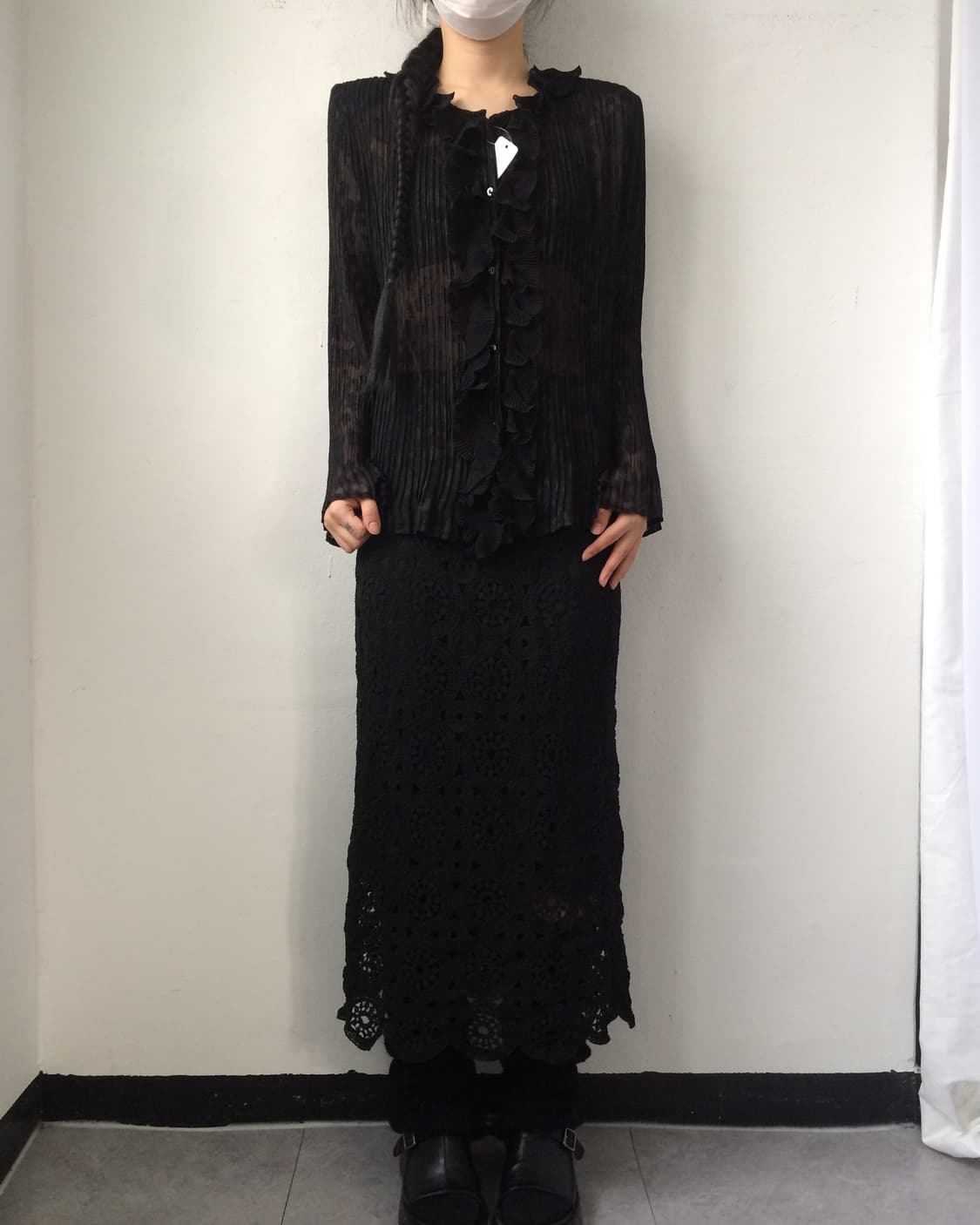 Ruffle point pleats cardigan 상품이미지4