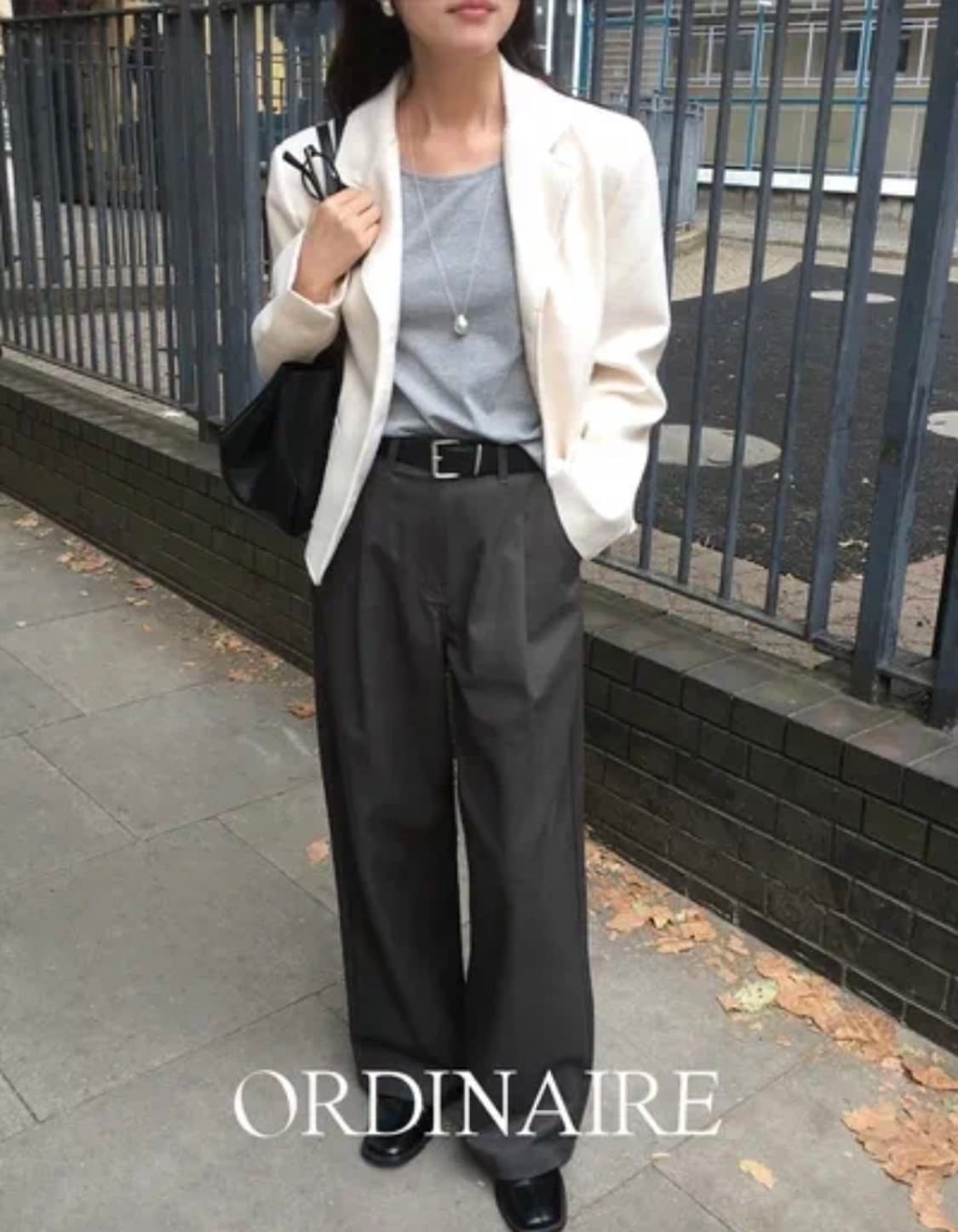 [새상품] 가내스라 이지 데일리 티셔츠 멜란지그레이 상품이미지2