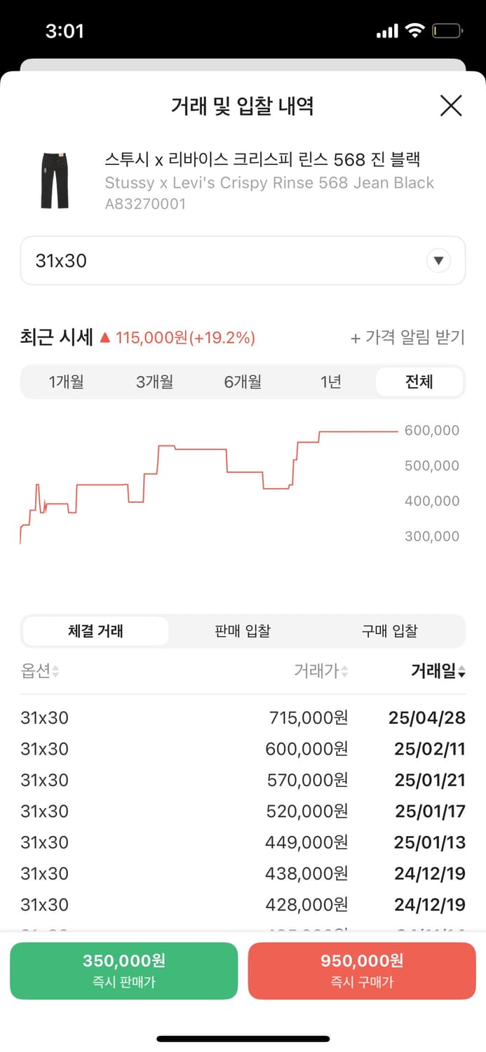 스투시 x 리바이스 크리스피 린스 568 진 블랙 상품이미지8