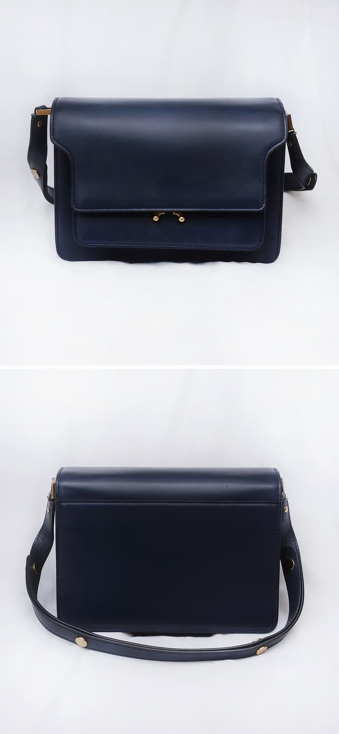 마르니 (MARNI) 트렁크백 미듐 카프스킨 네이비블루 (숄더.크로스) 상품이미지3